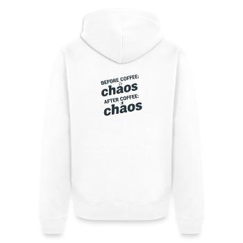 Chaos avant et après le café - Veste à capuche bio Premium Unisexe - blanc - Dos - Thijin (182cm)