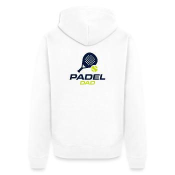 Padel-Papa lustiges Padel-Geschenkhemd - Unisex Premium Bio Zip Hoodie - Weiß - Hinten - Thijin (182cm)