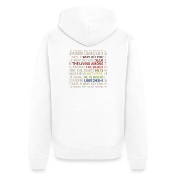 Il est ressuscité - Veste à capuche bio Premium Unisexe - blanc - Dos - Thijin (182cm)