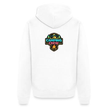 Camping Crew Badge Neon - Unisex Premium Organic Zip Hoodie - white - Back - Thijin (182cm)