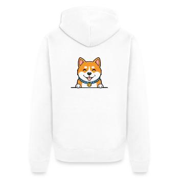 Akita Inu (portrait/comic) - Unisex Premium Organic Zip Hoodie - white - Back - Thijin (182cm)