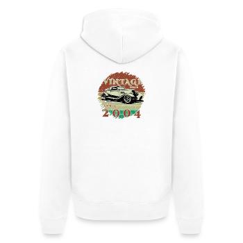 22e anniversaire - Classique - Millésime depuis 04/2004 - Veste à capuche bio Premium Unisexe - blanc - Dos - Thijin (182cm)