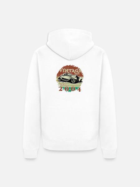 22e anniversaire - Classique - Millésime depuis 04/2004 - Veste à capuche bio Premium Unisexe - blanc