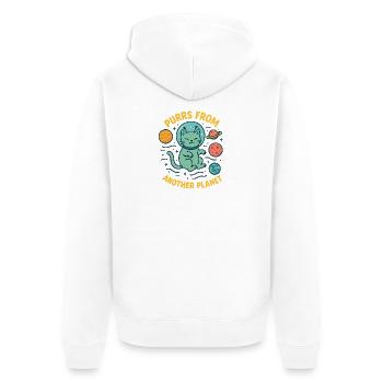 Purrs from an alien planet - Unisex Premium Organic Zip Hoodie - white - Back - Thijin (182cm)