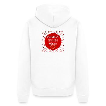 Première fête des Mères - Veste à capuche bio Premium Unisexe - blanc - Dos - Thijin (182cm)