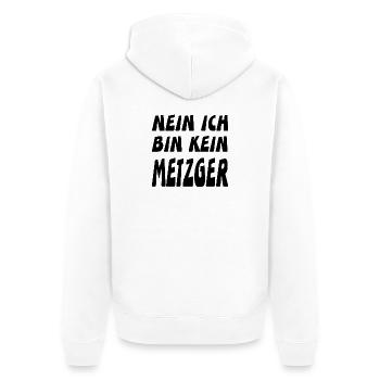 Metzger - Unisex Premium Bio Zip Hoodie - Weiß - Hinten - Thijin (182cm)