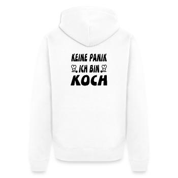 Koch - Unisex Premium Bio Zip Hoodie - Weiß - Hinten - Thijin (182cm)