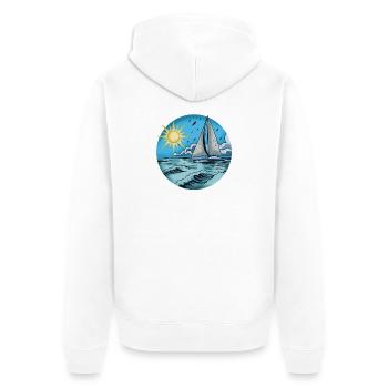 Gliders by the sea 1 - Unisex Premium Organic Zip Hoodie - white - Back - Thijin (182cm)