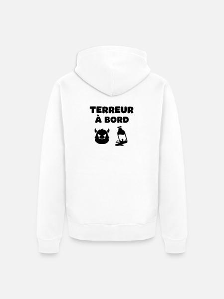Terreur à bord - Veste à capuche bio Premium Unisexe - blanc