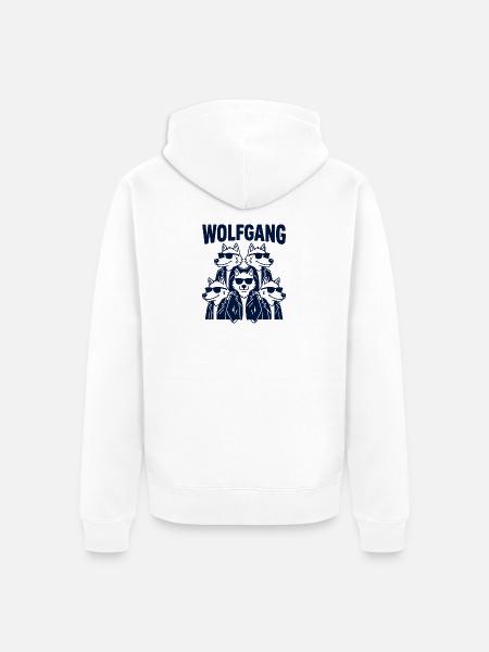 Funny Wolfgang Bande Pun - Unisex Premium Organic Zip Hoodie - white