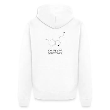 Je suis heureux - Veste à capuche bio Premium Unisexe - blanc - Dos - Thijin (182cm)