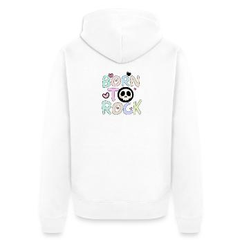 Né dans le Rock Rainbow - Veste à capuche bio Premium Unisexe - blanc - Dos - Thijin (182cm)