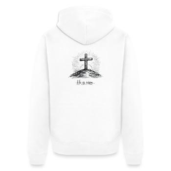 Design chrétien - Jesus Cross Easter - Veste à capuche bio Premium Unisexe - blanc - Dos - Thijin (182cm)