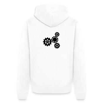Croissance des engrenages - Veste à capuche bio Premium Unisexe - blanc - Dos - Thijin (182cm)