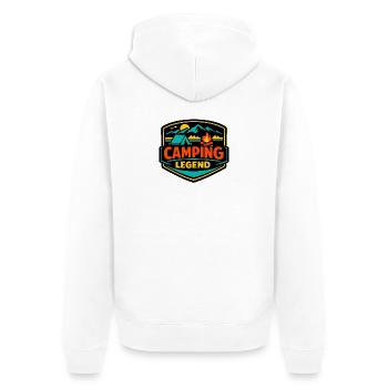 Camping Legend Abzeichen - Unisex Premium Bio Zip Hoodie - Weiß - Hinten - Thijin (182cm)