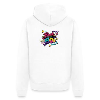 Back to the 80s Neon Pop - Unisex Premium Bio Zip Hoodie - Weiß - Hinten - Thijin (182cm)
