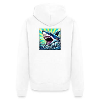 Requin - Veste à capuche bio Premium Unisexe - blanc - Dos - Thijin (182cm)