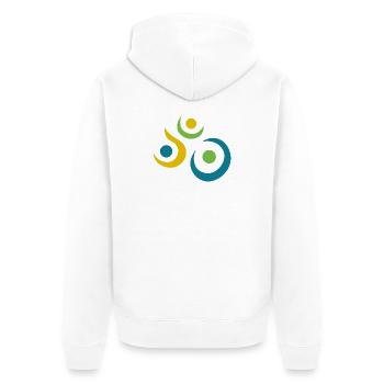Yoga design_8 - Veste à capuche bio Premium Unisexe - blanc - Dos - Thijin (182cm)