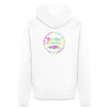 Röntgentechniker - Unisex Premium Bio Zip Hoodie - Weiß - Hinten - Thijin (182cm)