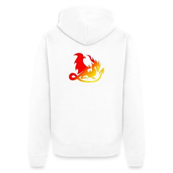 bunter drache, farbverlauf - Unisex Premium Bio Zip Hoodie - Weiß - Hinten - Thijin (182cm)