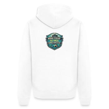Wenig Schlaf Viel Diesel Badge - Unisex Premium Bio Zip Hoodie - Weiß - Hinten - Thijin (182cm)
