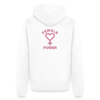 GIRL POWER – CŒUR DE FORCE ! ♀ SŒURS FILLES - Veste à capuche bio Premium Unisexe - blanc - Dos - Thijin (182cm)