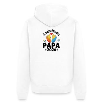 cadeau Encore Papa cette Année - Veste à capuche bio Premium Unisexe - blanc - Dos - Thijin (182cm)