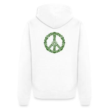 Peace Zeichen Blumen Floral Boho Style - Unisex Premium Bio Zip Hoodie - Weiß - Hinten - Thijin (182cm)