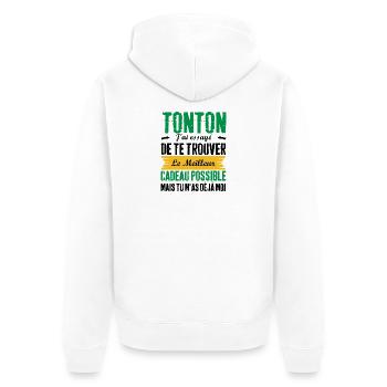 Meilleurs tontons cadeau pour tonton  - Veste à capuche bio Premium Unisexe - blanc - Dos - Thijin (182cm)