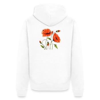 Blumen - Unisex Premium Bio Zip Hoodie - Weiß - Hinten - Thijin (182cm)