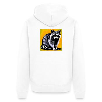 Raccoon - Unisex Premium Organic Zip Hoodie - white - Back - Thijin (182cm)