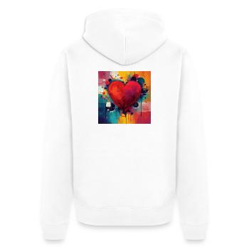 Vivid Heart Graffiti - Unisex Premium Organic Zip Hoodie - white - Back - Thijin (182cm)