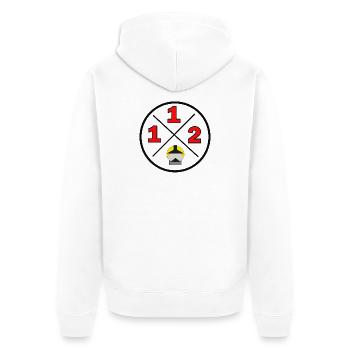 112- Kreislogo - Feuerwehr - Unisex Premium Bio Zip Hoodie - Weiß - Hinten - Thijin (182cm)
