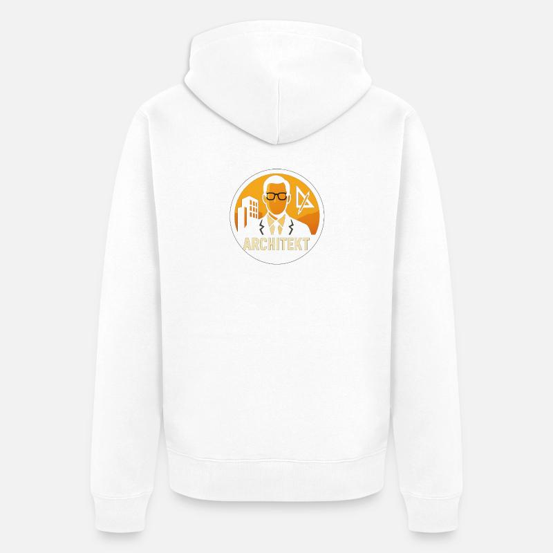 Architekt Icon Bauplan - Unisex Premium Bio Zip Hoodie - Weiß