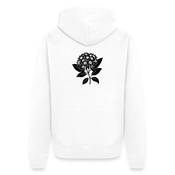 Mountain Laurel Flower - Unisex Premium Organic Zip Hoodie - white - Back - Thijin (182cm)