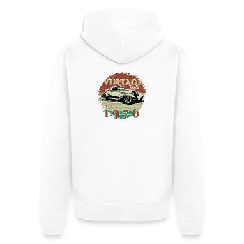50th Birthday - Classics - Vintage since 05/1976 - Unisex Premium Organic Zip Hoodie - white - Back - Thijin (182cm)