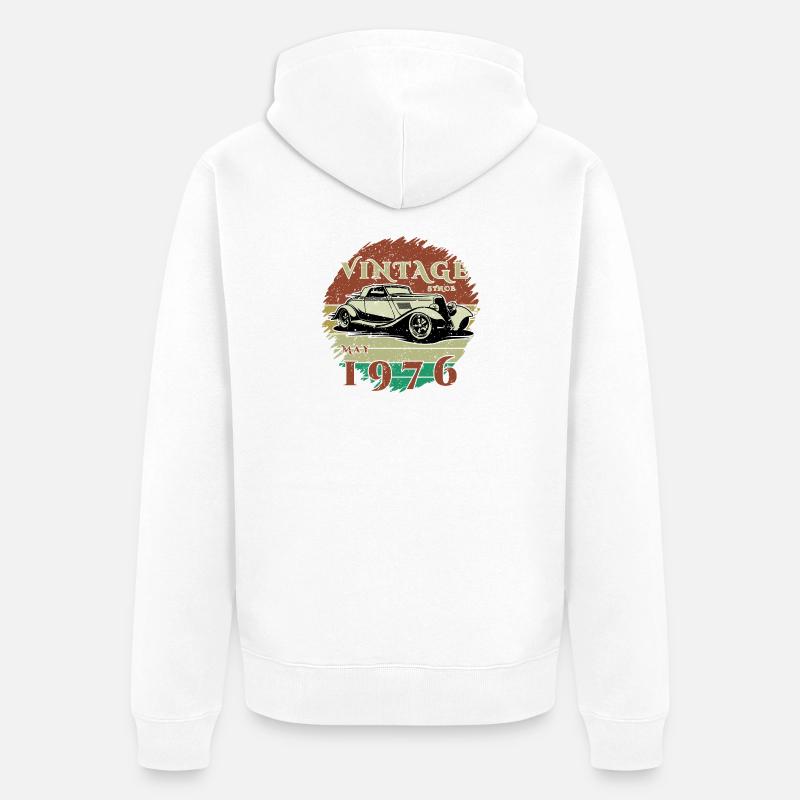 50e anniversaire - Classiques - Millésime depuis 05/1976 - Veste à capuche bio Premium Unisexe - blanc