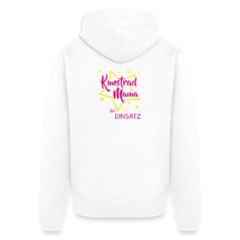Kunstrad Mama, Kunstrad, Kunstradfahren, Hallenrad - Unisex Premium Bio Zip Hoodie - Weiß - Hinten - Thijin (182cm)
