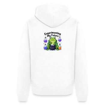 Experimenting My Future Frog Shirt Cute Science Te - Unisex Premium Organic Zip Hoodie - white - Back - Thijin (182cm)