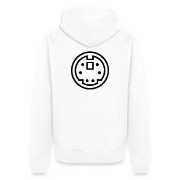 ADB connector - Unisex Premium Bio Zip Hoodie - Weiß - Hinten - Thijin (182cm)
