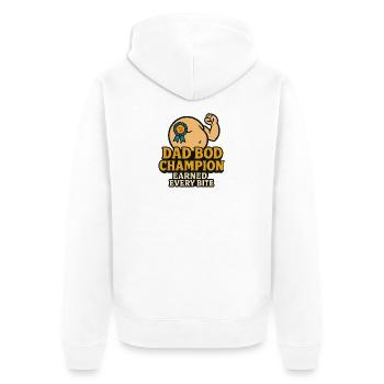 Champion du corps de papa – Mérité chaque bouchée Drôle de Shir - Veste à capuche bio Premium Unisexe - blanc - Dos - Thijin (182cm)