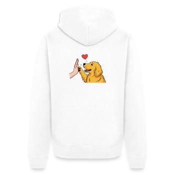 T-shirt Chien Golden Retriever High Five - Design  - Veste à capuche bio Premium Unisexe - blanc - Dos - Thijin (182cm)