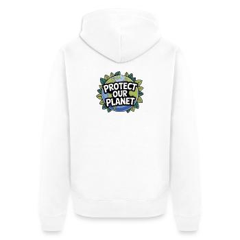 Protéger la Terre – Thème Planète - Veste à capuche bio Premium Unisexe - blanc - Dos - Thijin (182cm)