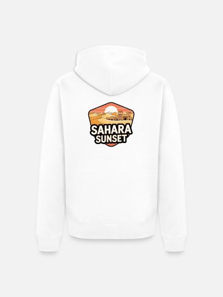 Sahara Sunset Castle - Unisex Premium Organic Zip Hoodie - white