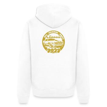 55e anniversaire - Classic Musclecar 05/1971 - Veste à capuche bio Premium Unisexe - blanc - Dos - Thijin (182cm)