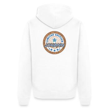 Cadeau pour Johann - Veste à capuche bio Premium Unisexe - blanc - Dos - Thijin (182cm)