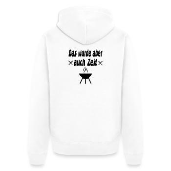 Grillen - Unisex Premium Bio Zip Hoodie - Weiß - Hinten - Thijin (182cm)