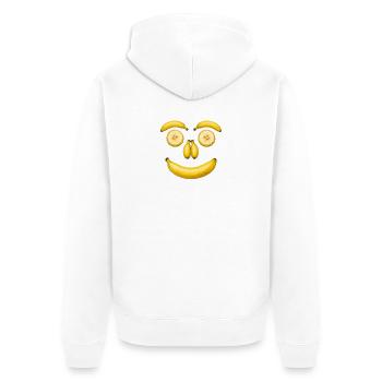Bananen Gesicht - Visage de banane - Veste à capuche bio Premium Unisexe - blanc - Dos - Thijin (182cm)