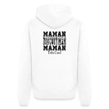 Maman Biscuitière Maman Très Cool - Veste à capuche bio Premium Unisexe - blanc - Dos - Thijin (182cm)