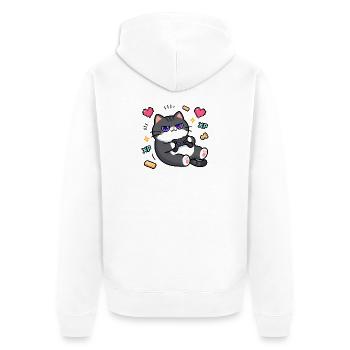 Chat Gamer Console Retro - Unisex Premium Organic Zip Hoodie - white - Back - Thijin (182cm)